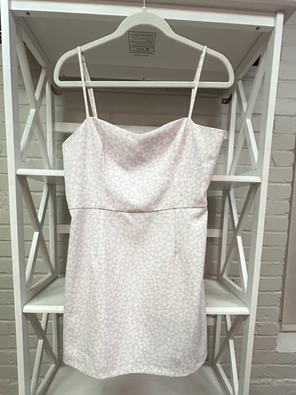 French Connection Lavendar and White Spaghetti Strap Mini Dress